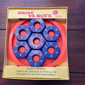 Vintage Drive ya nuts puzzle. Made in USA. Milton Bradley